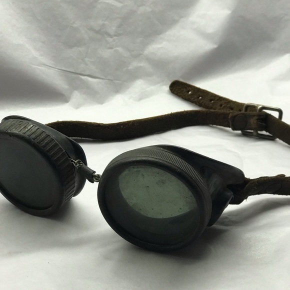 Vintage Black steampunk desert sand goggles festival costume pilot sunglasses